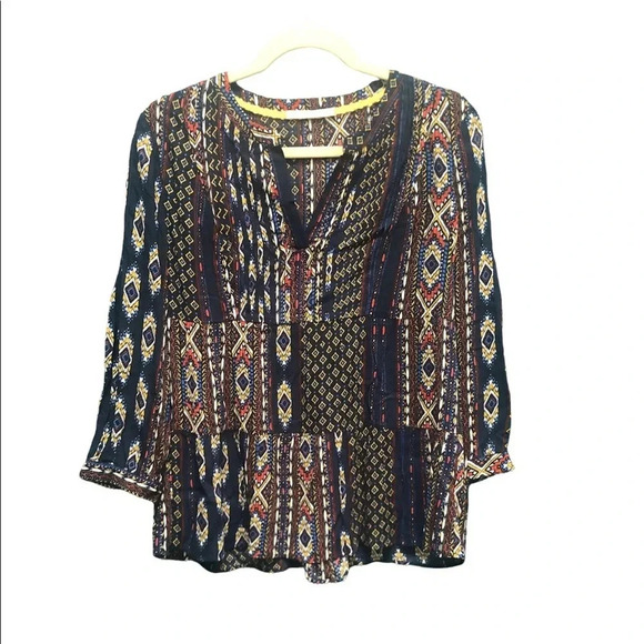 DANIEL RAINN BOHEMIAN PATCHWORK BLOUSE - Picture 1 of 4